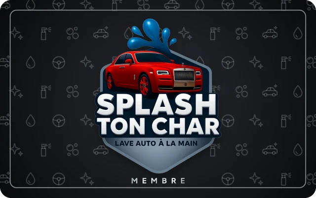 The Splash Ton Char member card, black, with the logo and the word MEMBRE.